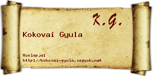 Kokovai Gyula névjegykártya