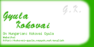 gyula kokovai business card